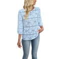 thumbnail image 5 of WIHOLL Blouses for Women Lace Tops Dressy 3/4 Length Sleeve Business Casual Outfits Vacation Spring Summer Clothes, 5 of 10