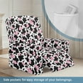 thumbnail image 2 of SCRAWLGOD Cow Print Splash Black Pink Recliner Chair Covers Stretch Chair Cover for Recliner Slipcovers 4-Piece Lazyboy 1 Seat Sofa Cover Furniture Protector with Pocket, 2 of 7
