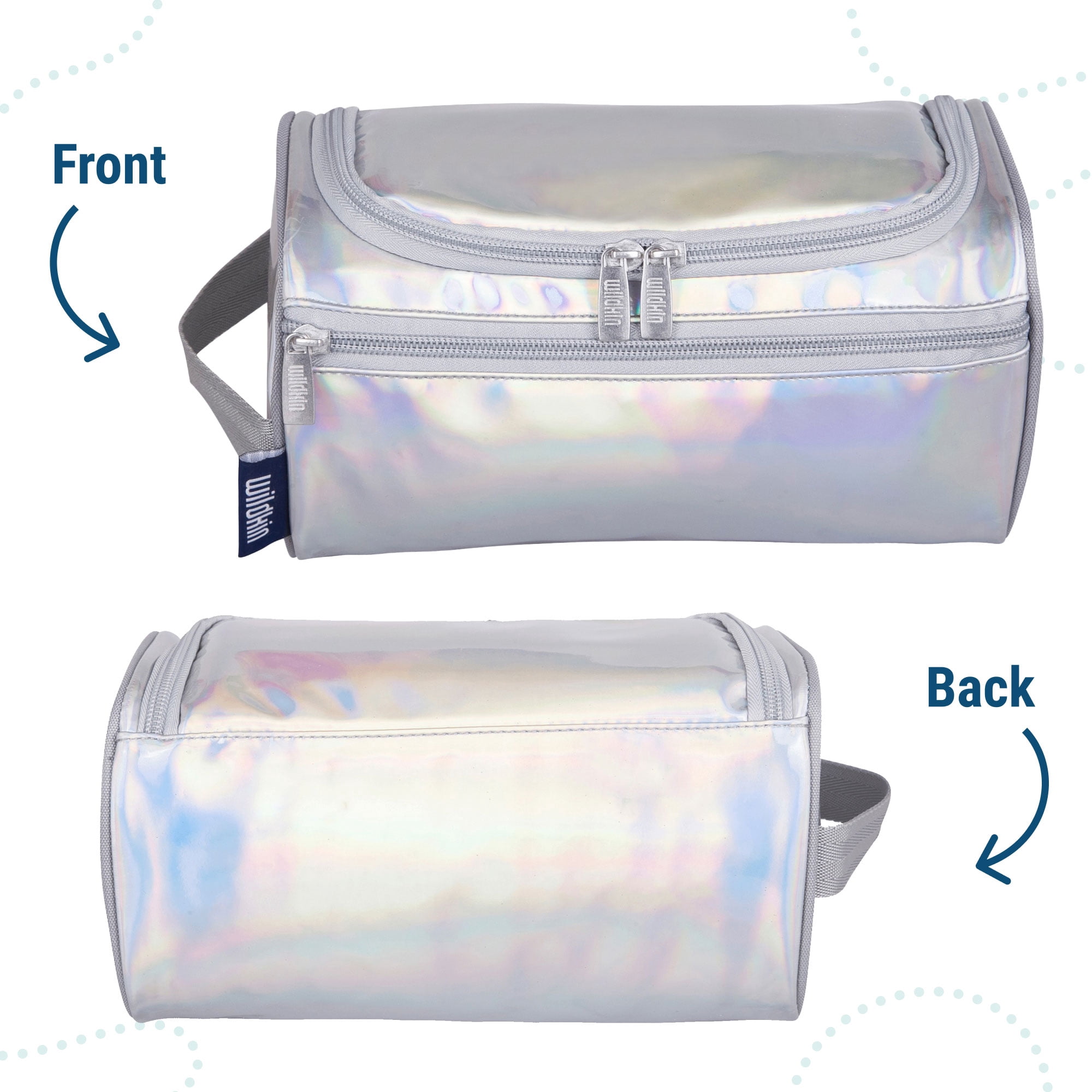 Wildkin Kids Travel Toiletry Bag (Holographic Silver)