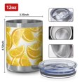 thumbnail image 3 of 12oz Tumblers Orange Slices White Pattern Vacuum Insulated Stainless Steel Travel Tumbler Cups Mug with Lid and Straw for Beer,Coffee,Beverages with Cleaning Brush for Cold & Hot Drinks, 3 of 5