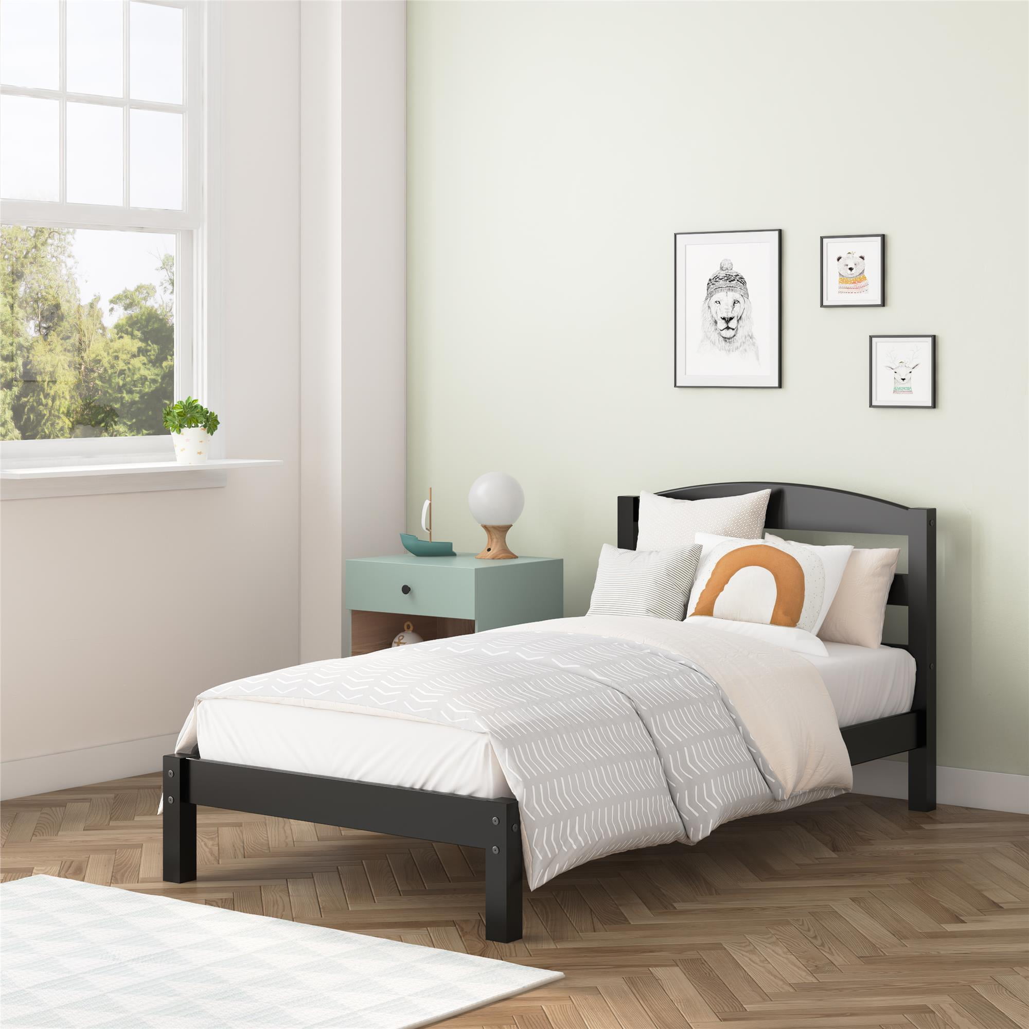Better Homes & Gardens Leighton Kids Twin Size Bed, Wood Platform Bed