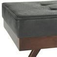 thumbnail image 6 of Pemberly Row 48"W Rectangle Ottoman Bench in Distressed Black Faux Leather, 6 of 9