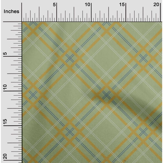 oneOone Viscose Jersey Fabric Tartan Check Print Fabric BTY 60 Inch Wide