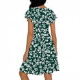 thumbnail image 5 of Livrdious Womens Summer Floral Dresses V-Neck Short Sleeve Midi Dress with Pockets, Pleated A-Line Flowy Sundresses for Women Vacations, 5 of 5