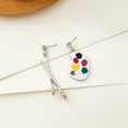 thumbnail image 5 of QIQUWOHUL Personalized And Interesting Paintbrush Drawing Board Earrings Retro Literary And Artistic Temperament Asymmetrical Earrings, 5 of 9