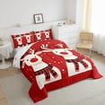 thumbnail image 3 of Manfei Cute Cartoon Deer Bedding Comforter Set,Merry Xmas Twin Comforter Sets,Happy New Year Bedding Set For Girl Boy,Breathable Home Decor Reversible,2pcs, 3 of 8