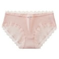 thumbnail image 3 of Opvise Mid-rise Briefs Thin Breathable Lace Decor Panties for Inner Wear Pink, 3 of 8