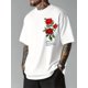 thumbnail image 2 of Y2K Men'S Rose Faux Texture Pattern Print T-Shirt tee top, 2 of 7