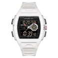 thumbnail image 3 of Men Watches Business Dress Chronograph Big Square Quartz Analog Male Watch Silicone Strap Waterproof Date Gift Mens Wrsit Watch, 3 of 6