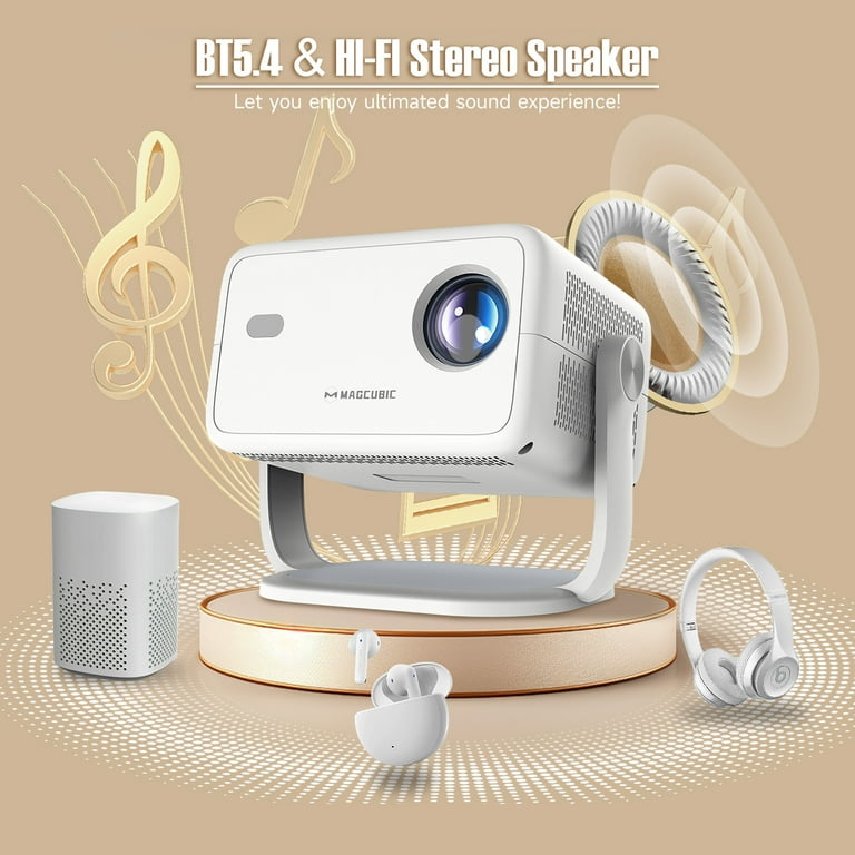 MAGCUBIC L018プロジェクター本体 ホワイト Magcubic L018 8K Projector with WiFi 6 and BT5.4, Native 1080P