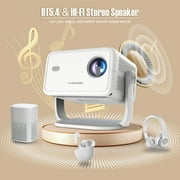 Magcubic L018 8K Projector with WiFi 6 and BT5.4, Native 1080P Projector, Auto Focus&Auto Keystone Correction with Voice Control Movie Projector for Home Theater Outdoor