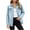 Light Blue, variant on TGSLY Women's Fall Denim Jacket Lightweight Collared Snap Button Down Long Sleeve Jean Coat Relaxed Casual Solid Color Frayed Hem Outerwear M