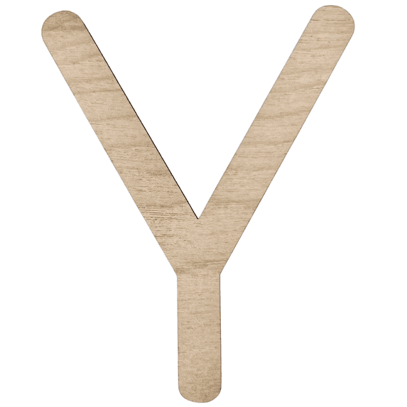 14" Tall BIRCH Wood Letter Y | 1/4" Thick | Wood Craft Letter | Krafty Supply Lego House Font | Script Font