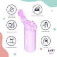 thumbnail image 6 of Zak Designs 25oz Durable Plastic Jubilation Water Bottle with Push Button Locking Lid and Built-in Carry Handle, Purple, 6 of 7