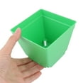 thumbnail image 4 of Coffee Shop Plastic Square Flower Plant Pot Saucer Holder Green 4 x 4 Inch 10pcs, 4 of 4