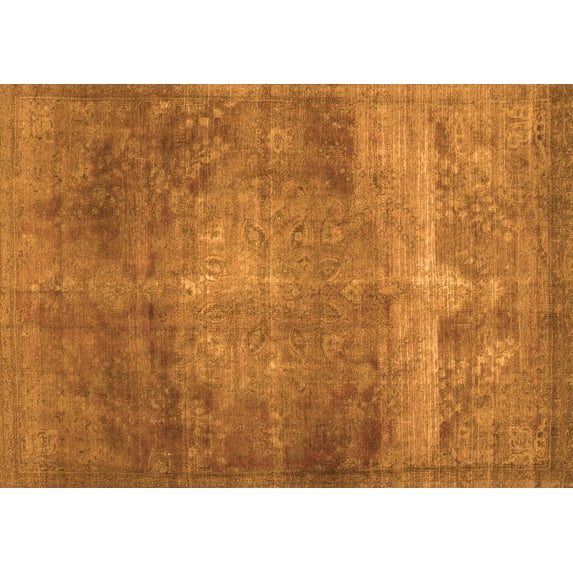 Ahgly Company Indoor Rectangle Abstract Orange Contemporary Area Rugs, 4' x 6'