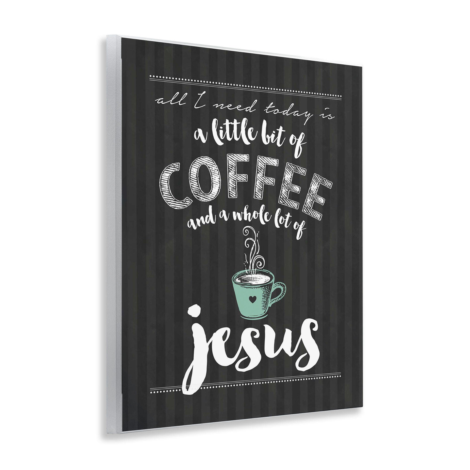 Little Coffee & Whole Lot Of Jesus Wall Plaque Art, design by Lettered and Lined