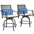 thumbnail image 1 of Outsunny Outdoor Bar Stools Set of 2, Counter Height Swivel Patio Chairs, 1 of 10