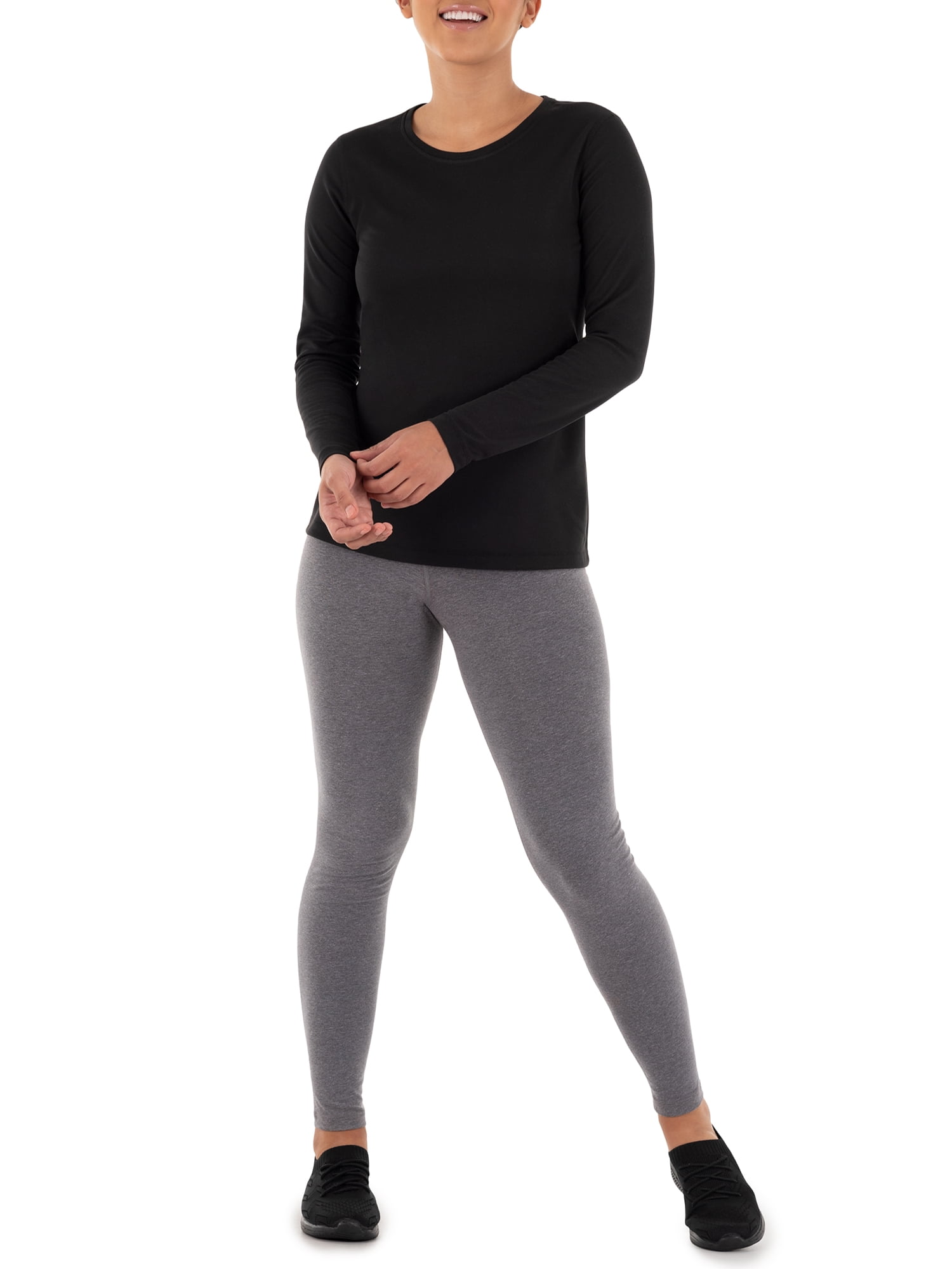 Athletic Works Women's Core Active Long Sleeve T-Shirt, 2-Pack