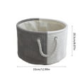 thumbnail image 3 of Fabric Foldable Large Basket, Blanket Basket Living Room, Woven Cotton Rope Storage Bin, Kids Dog Toy Storage Bin Box, Tall Laundry Hamper, Blankets Pillows Organizer Holder, 3 of 6