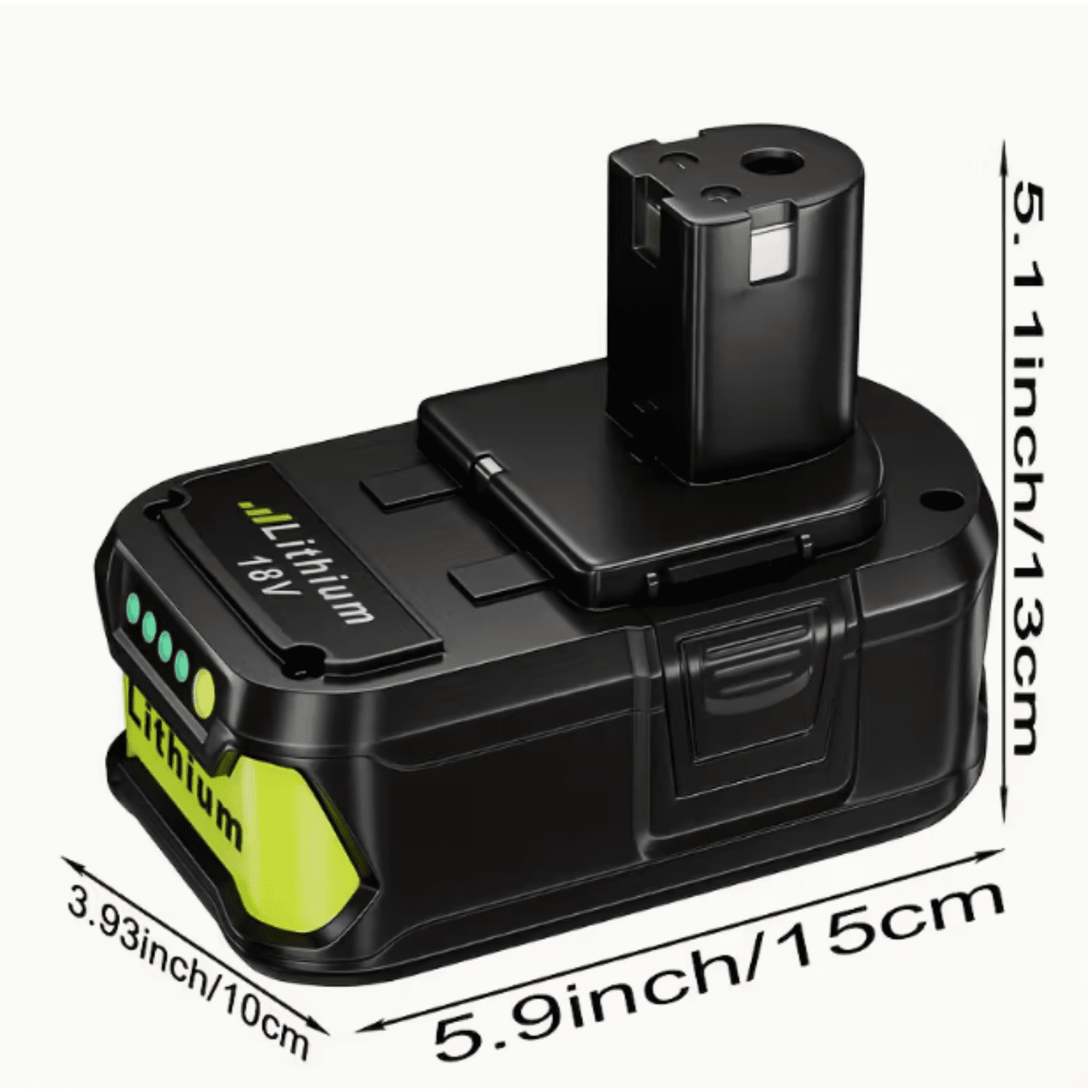 2-Pack 18V 5.0Ah Lithium lon Rapid Rechargeable Replacement Ryobi Battery, Compatible with 18V One+ Power Tools P100 P102 P103 P104 P105 P107 P108 P109