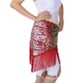 thumbnail image 4 of Ladies Belly Dance Fringe Hip Skirt Waist Belt Hip Scarf Wrap Dancewear Red, 4 of 8