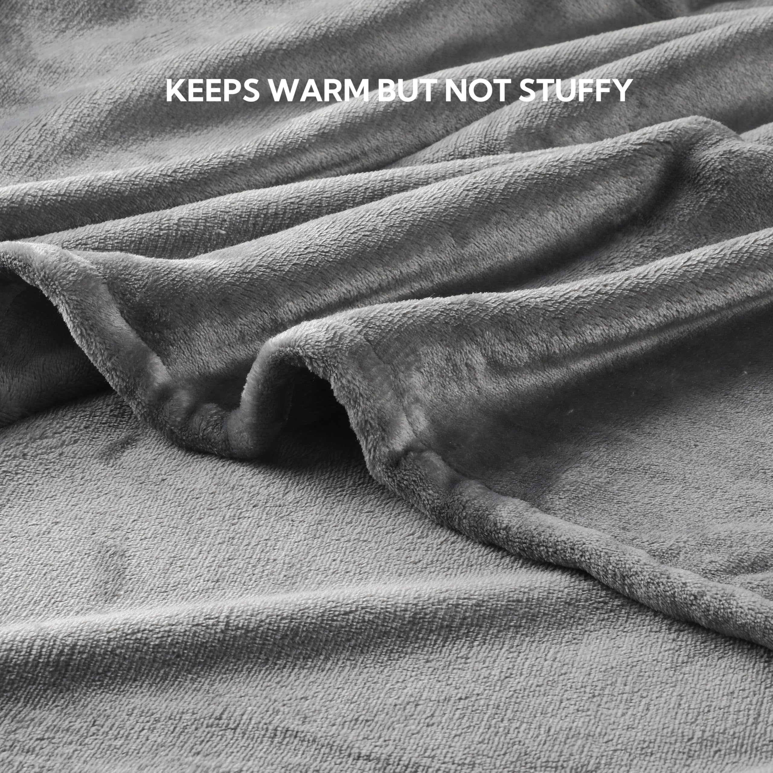 SUNNY HEAT Electric Heated Blanket Full Size 72" x 84" Soft Flannel with 4 Levels Heating & 10Hs Auto off, Machine Washable, Light Gray
