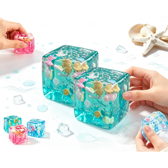Stress Cube Sensory Squeeze Toy, Super Solid Squishy Square Stress Ball, Handheld Desktop Decompression Fidget Toy for Daily Relaxation & Party Favor Gift