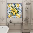 thumbnail image 4 of Wall Art Prints, Yellow Lemon Framed Canvas Prints for Bedroom Living Room Bathroom Office, Middle Century Blue Italian Textured Gallery Wrap Wall Art Poster for Gifts Home Decor 12"x12", 4 of 9