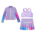 thumbnail image 3 of Alvivi Kids Girls Ice Skating Dance Tennis Golf Sport Outfits Tank Top Jacket with Skirt 3 Pieces Set Lavender 4, 3 of 7