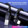 thumbnail image 1 of Transferencia de datos rápida del cargador del cable del juego USB de la rotación 180º para el cable micro del cable de carga USB de Android, 1 of 8