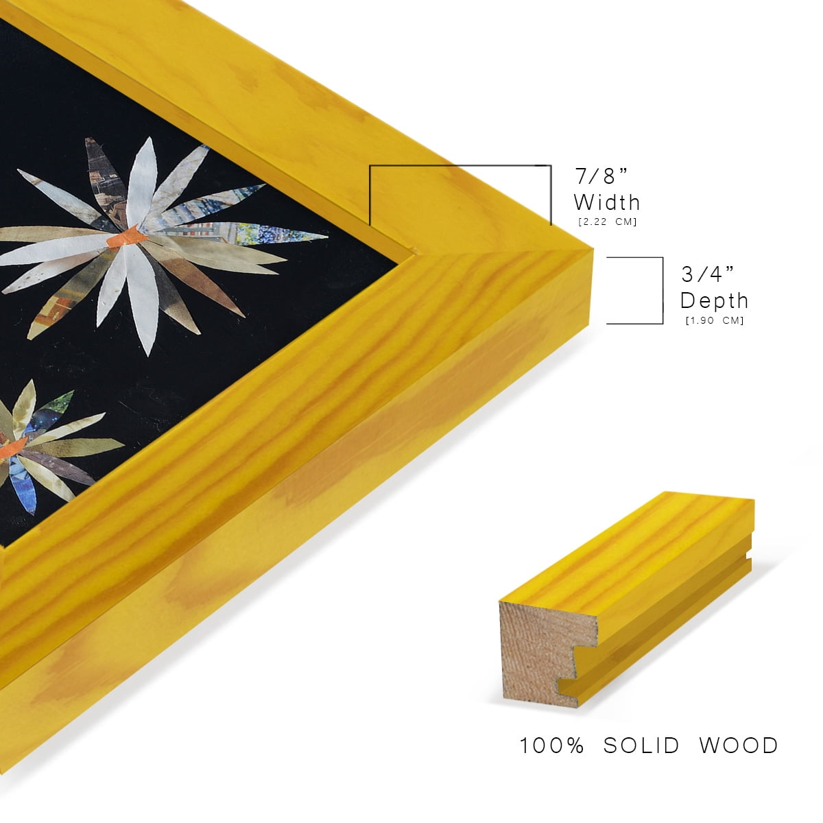 Starburst Too I - Framed Print w/glass - Sunflower Yellow