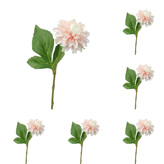 6 Pcs Artificial Dahlia with Stem, 12.6" Silk Dahlias, Flower Decor for Tall Vase Living Room Bathroom Wedding and Engagement Birthday Party Aisle Outdoor