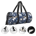 thumbnail image 5 of Xecao Forest Elk print Round Travel Duffel Bag is a foldable gym bag with an inner pocket, perfect for travel sports, 5 of 8