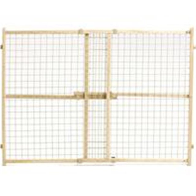 32 x 29 - 50 in. Wood & Wire Mesh Pet Gate