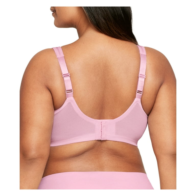 Glamorise Magiclift Moisture Control Wire-Free Bra - Pink Heather - Curvy