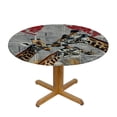 thumbnail image 3 of BCIIG Giraffes Hearts Newspaper Round Table Cover - Stain Resistant and Washable - Perfect for Indoor and Outdoor Use - Kitchen, Dining, Wedding, Parties - 100% Polyester Fiber 54"-58, 3 of 8