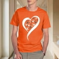 thumbnail image 5 of Zylanna Men's T-Shirts Tee, Short Sleeve Crew Neck Heart Print Summer Fashion Tops for Mens Orange, 5 of 6