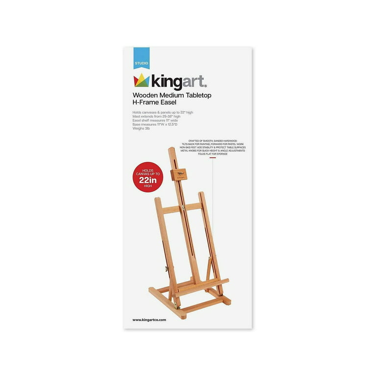 Kingart Studio Wooden Medium Tabletop H-Frame Easel, Brown