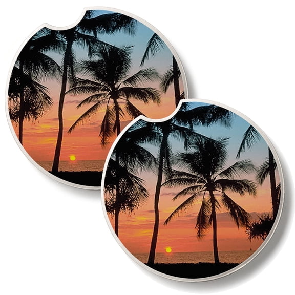 Thirstystone Palm Trees 2 Pack Absorbent Car Coasters