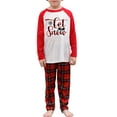 thumbnail image 2 of Family Matching Christmas Pajamas, Baby Romper/Letter Snowflake Pattern Long Sleeve Tops and Plaid Pants Sleepwear Set, 2 of 7
