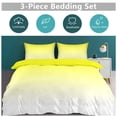 thumbnail image 5 of 3 Pcs Soft Bedding Set, Includes 1 Duvet Cover with Zipper And 2 Pillow Shams,Aesthetic Sulphur Yellow And White Gradient Queen(90"×90"), 5 of 8