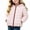Pink, variant on WAVSUF Girls Hooded Puffer, Soft Comfort Loose Fit Zip Up Winter Warm Casual Coat 10-12