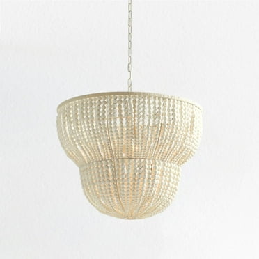Wood Bead 2-Tier Chandelier, Bristol Wood Bead 2-Tier Chandelier