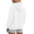 thumbnail image 4 of Zip Up Hoodie Women Y2K Cargo Sweatshirt Casual Long Sleeve Hoodies Oversized Fall Spring Fleece Jacket with Pockets White XL, 4 of 5