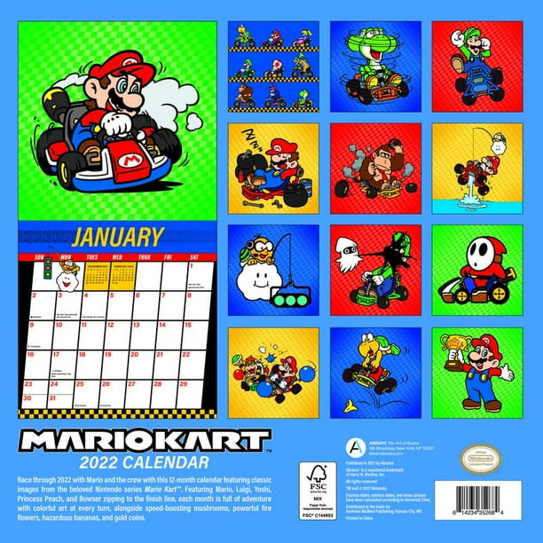 Andrews Mcmeel 2022 Mario Kart Wall Calendar, Opens To 12" x 24" -  Walmart.com
