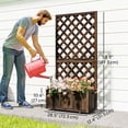 thumbnail image 3 of Outsunny 2.4 x 1 x 4.9 ft Garden Wooden Pine Trough Planter with Trellis, 3 of 10