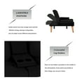thumbnail image 2 of TRUKER 65" Velvet Upholstered Futon Sofa Bed with Adjustable Backrest and 2 Cup Holders,Black, 2 of 9