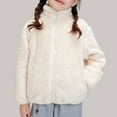 thumbnail image 4 of SUXIAN Girls Reversible Jacket Winter Lined Zip Up Coat for Toddlers and Kids Soft Warm Outerwear Girls Coat White 1-2 Years, 4 of 8