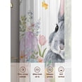 thumbnail image 6 of Easter Sheer Curtains 72 Inch Length 2 Panels for Living Room, Spring Rustic Botanical Floral Rabbit Eggs Leaves Voile Kitchen Curtain Set, Luxury Privacy Drapes Window Treatment for Bedroom, 6 of 7